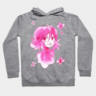 Pink Watercolor Flower Girl Hoodie